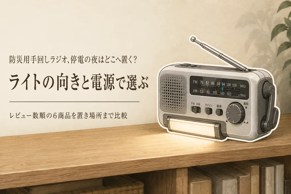 楽天でレビュー数が多い防災用手回しラジオ6選｜ライトの点灯方法・充電手段・置き場所を比較