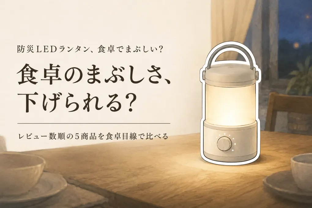 楽天でレビュー数が多い防災LEDランタン5選｜電池式・充電式を食卓のまぶしさ・安定感・見た目で比較